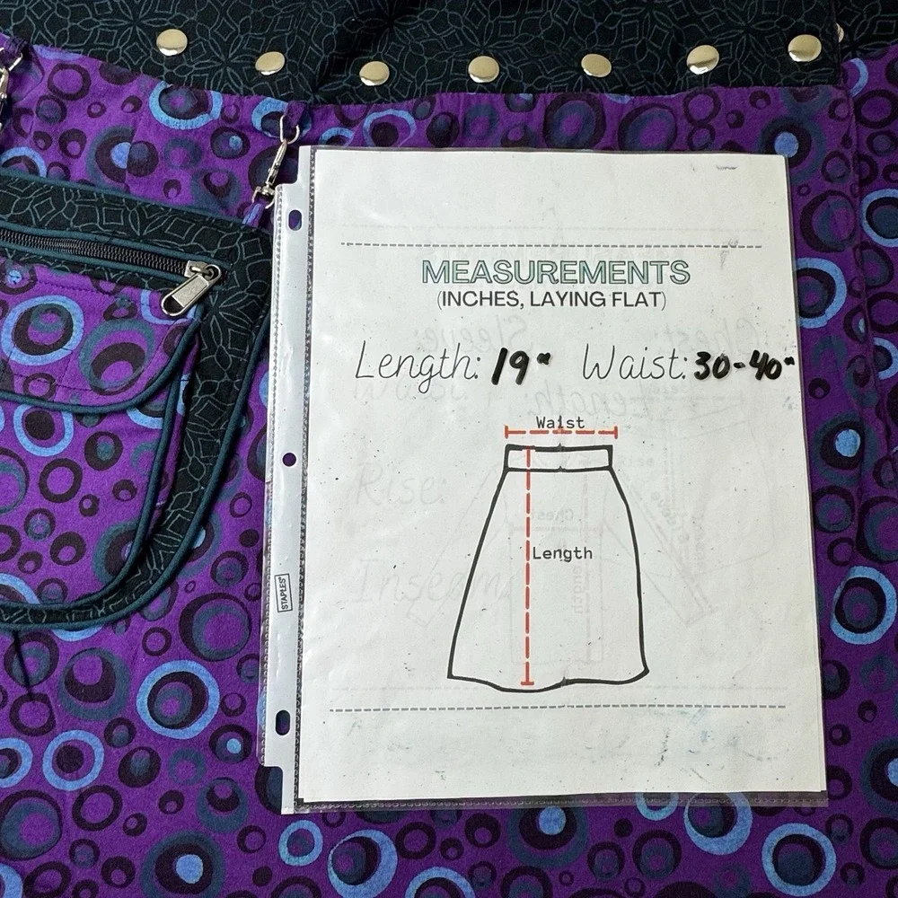 Womens Festival Wrap Around Reversible Mini Skirt Purple Boho Hippy Artsy Grunge